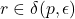 r \in \delta(p, \epsilon)