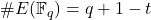 \#E(\mathbb{F}_q) = q + 1 - t