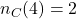 n_C(4) = 2