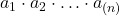 a_1 \cdot a_2 \cdot \ldots \cdot a_&phi;(n)