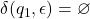 \delta(q_1, \epsilon) = \varnothing