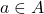 un \in A