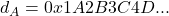 d_A = 0x1A2B3C4D...