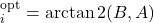 \[    θ_i^{\text{opt}} = \arctan2(B, A)    \]