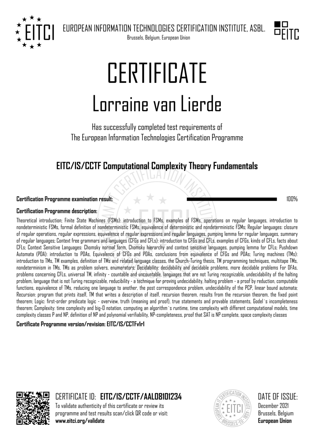 EITC/IS/CCTF Computational Complexity Theory Fundamentals EITCA Academy